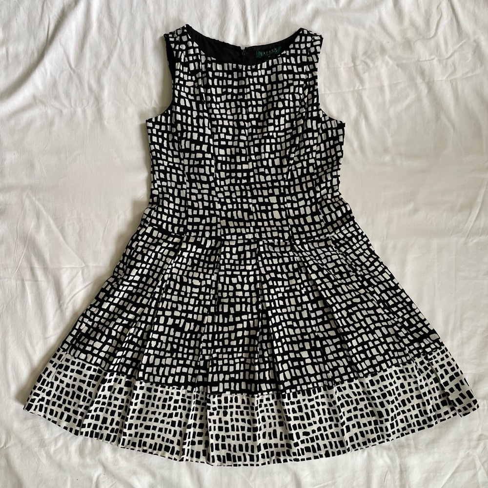 Ralph Lauren Black & White Dress Size 8P